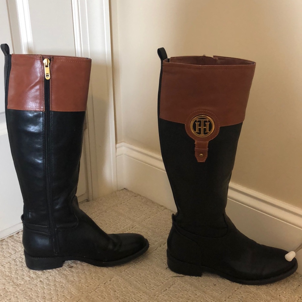 Black and brown Tommy Hilfiger boots